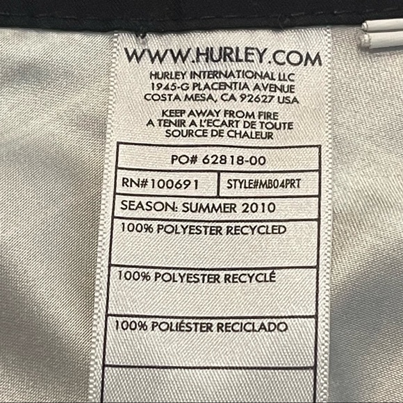 HURLEY Black and Green Plaid Board Shorts Swim Bottoms Size 32 - Picture 9 of 12